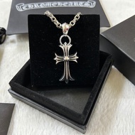 Chrome Hearts 925Silver Necklace Large Cross Necklace Unisex Retro Hip Hop Necklace