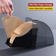 Coffee Filter Paper Storage Box V60 Fan shaped Filter Paper Cox V02 Filter Paper Dust-proof Storage 