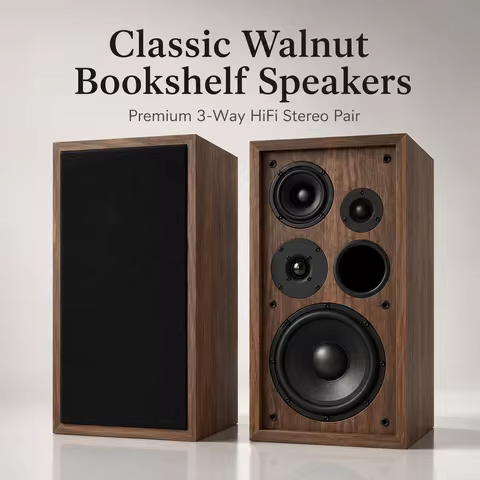 8 ohm Hifi Passive Speaker 1Pc 8 Inch 200W Bookshelf Speaker 3-Way Top Silk Film Tweeter Floor Fever