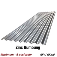 6 Feet Corrugated Metal Zinc Roof Sheet / Atap Zink Ombak / Zinc Kampung Sheet / Zinc Atap Rumah /Zi