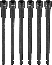 HARFINGTON 6pcs Nut Driver Drill Bit 11/32 Inch Socket 1/4" Hex Shank 6" (150mm) Extra Long Magnetic