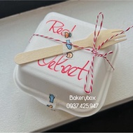 (Q6) 50 Hộp Bã Mía Vuông Trắng Đựng Bento Cake - Bánh Kem Mini 12cm