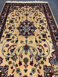 "Luxurious Handcrafted Persian Carpet from Pakistan - Thick Pile Silk and Wool 5x3 ft (150x90 cm)"