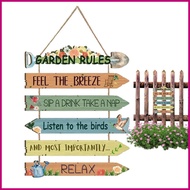 Garden Rules Wood Wall Sign Outdoor Plaques Yard Decor Garden Rules Wall Sign for Outdoor Porch Yard