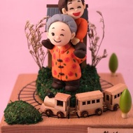 客製化人物旋轉音樂盒,提供相片客製人物造型,小火車可隨著音樂旋