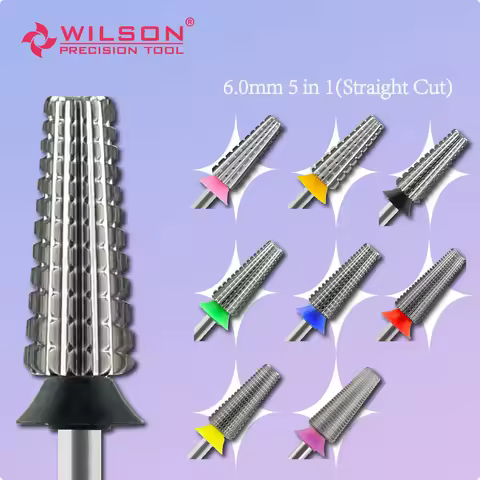 WILSON 6.0mm 5 in 1 - Bits (Straight Cut 2 Way)-Tools/Nails//Drill Bits/Manicure/Nail Accessories