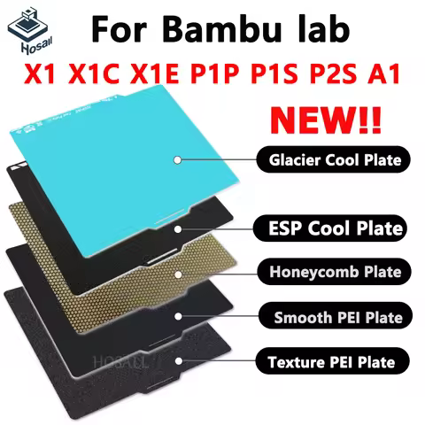 For Bambu Lab P1P P1S A1 X1 X1C P2S Build Plate Super Tack Cool Plate Double Sided Smooth Textured H