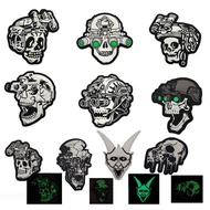 Outdoor Bag Accessories Luminous Skull Patch Badge Bag Skull Match Badge Velcro Armband Morale Badge