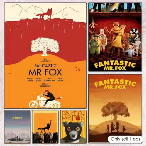 1pc Anime Movie The F-Fantastic Mr. Fox Poster DIY Sticky HD Wall Decor Anti-wrinkle for Bedroom roo