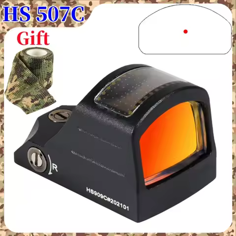 HS 507C Solar Power Red Dot Sight Holographic Collimator Failsafe Parallax-Free Aluminum Pistol Gloc