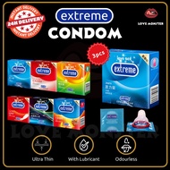 Love Monster - 3pcs/Box Extreme Condom Durex Mutual Climax Together Love Jeans Ultra Thin Kondom Lelaki Tahan Lama