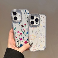 Aesthetic Dandelion Floral Clear Phone Case For ITEL A60 A60S  A70 A50 Casing Anti Fall Rhinestone C