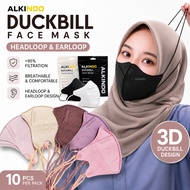 ALKINDO Duckbill 3D Hijab Mask Duckbil Face Mask 3D Headloop Earloop 4ply Mask