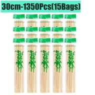 1350/90Pcs Natural BBQ Skewers Bamboo Sticks 15/20/25/30cm Disposable Fruit Sticks Kabob Sticks for