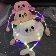 Beautiful LED Music Light Doll Hat Character Bunny Hat Rabbit Hat Dancing KROP KOREA Anti-UV Beach H
