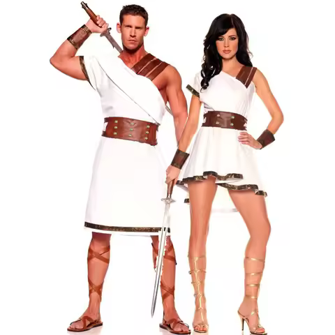Halloween Ancient Greece and Egypt Male and Female Couple Warrior Costume COS Medieval Warrior Stage