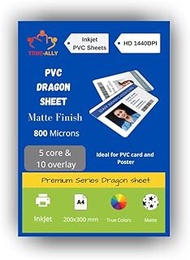 True-Ally Premium MATTE Finish PVC Lamination Dragon Sheet A4 Size 800 Micron for PVC Aadhar , Photo