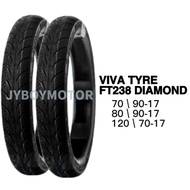 VIVA TYRE MOTORCYCLE TAYAR MOTOR DIAMOND FT238 TUBELESS 70/90-17 / FT238 TUBELESS 80/90-17 / FT238 T