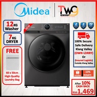 [FREE SHIPPING] MIDEA 12KG / 8KG Dryer Dual Inverter Front Load 2-In-1 WASHER DRYER MF200D85B MF200D