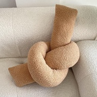 Khaki Knot Pillow Long Soft Knot Plush Pillow Cushion Home Decoration Pillow Suitable for Sofa Bedro