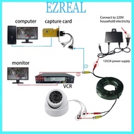 EZR CCTV Security Camera Cable CCTV Video Power Wire BNC for DC Cord DVR Black