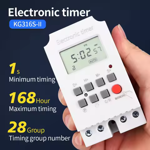 KG316S 220VAC 25A Digital Timer Switch Automatic Electronic Programmable Relay Week/Day/Minutes/seco