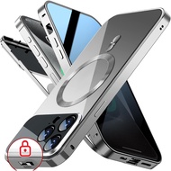 [Full Camera Protection& Mechanical Lock] Magnetic Privacy Case for iPhone 15 Pro Max[Compatible wit