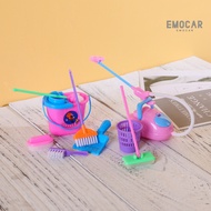 ENA- 9Pcs/Set Pretend Play Broom Vacuum Cleaner Cleaning Kit Toy Dollh-ouse Accessory