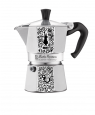 BIALETTI - 3杯裝鋁質摩卡咖啡壺連袋套裝 - 90週年特別版-塗鴉藝術