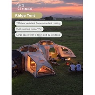 VIDALIDO Ridge Tent Modular Connecting Room Tent 6-8 Person Tear-Proof Flame Retardant UV50+