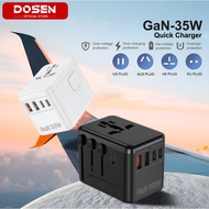 DOSEN Universal Adapter Travel International 35W USB C Adapter Fast Charger QC 3.0 Charger Type C Pl