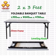 TKTT 3V 2x3 Feet Heavy Duty Laminated Wood Top Banquet Table Folding Function Table Meja Lipat Kendu