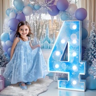 Winter Onederland 4th Birthday Decorations: Girl Marquee Numbers 3 Feet Tall Large Frozen Wonderland