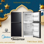 Midea 2 Door Fridge Inverter Refrigerator PETI SEJUK 冰箱雪柜 (185L) MDRT267MTB30 RF200