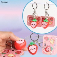 Zephyr Cute Fruit 3D Strawberry Keychain Kawaii Key Ring 1Pcs Lovely Bag Charm Pendant for Kids Scho