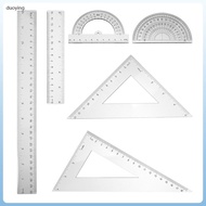 6 Pcs Tools Ruler Measuring Straight Classroom 30.00X3.00X0.10CM Transparent PS  duoying