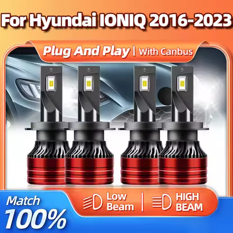 Turbo LED Headlight H7 9005 HB3 Canbus Car Lights 240W 40000LM Auto Headlamp For Hyundai IONIQ 2016-