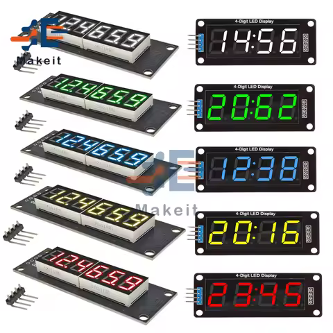 0.56 inch 0.56" TM1637 4-Digit 6 Bits 7 Segments Digital Tube Clock Module Double Dots LED Display S