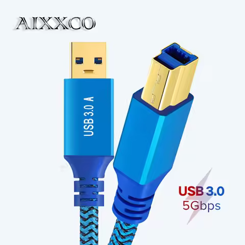AIXXCO USB Printer Cable USB 3.0 Type A Male to B Male USB Cable for Canon Epson ZJiang Label USB 3.