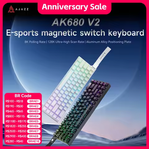AJAZZ AK680 V2/AK680 MAX Magnetic Switch Mechanical Keyboard 60% Rapid Trigger 0.01mm 8K Return 68 k