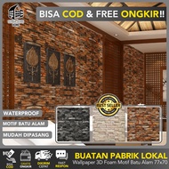 WALLPAPER DINDING TEMBOK (FREE ONGKIR) Wallpaper Dinding Motif Batu Alam Berwarna 70x77 Wallpaper Fo