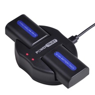 2-Pack NP-FH50 Battery + USB Dual Charger for Sony NP-FH40 NP-FH30 NP-FP50 NP-FP51 H Series Batterie