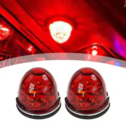 2Pcs Watermelon Bulbs Light Red Glass Lens Lamp Kit Red Lens W/ 1156 LED Bulbs Incandescent 12V DC V