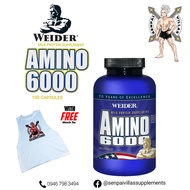 WEIDER AMINO6000 100 CAPSULES WITH FREE MUSCLE TEE