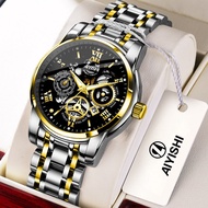 AIYISHI นาฬิกาข้อมือสวิสอัตโนมัติเต็มรูปแบบของแท้นาฬิกาสำหรับผู้ชายกลวงออกกันน้ำเรืองแสง