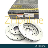 MITSUBISHI TRITON 4WD 2005-2017, PAJERO SPORT - FRONT NYCO DRILLED SLOTTED BRAKE DISC ROTOR (2pcs) N