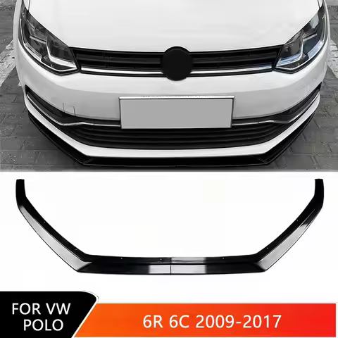 Front Bumper Lip Spoiler for VW Polo 6R 6C 2009-2017 Car Diffuser Splitter Guard Protector Cover Ext