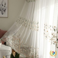 Floor Gauze Curtain Bedroom Korean Style Embroidered Flower Small Window⇕Window Screen Curtain Pasto