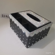 Home Full Diamond Storage Box with Inlaid Diamonds pu Multifunctional Home Decor Creative Hotel Tiss