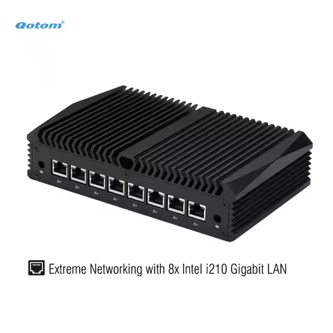 8 Lan Intel i210 Fanless Soft Router Core i5 8250U i3 8130U Industrial PC Firewall Gateway Barebone 
